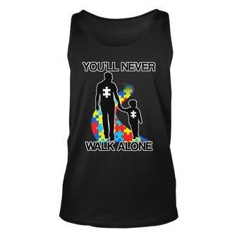 Youll Never Walk Alone Autism Awareness Tshirt Unisex Tank Top - Monsterry