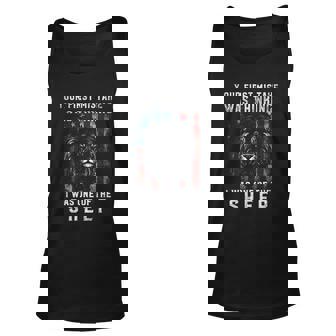 Your First Mistake Was Thinking I Was One The Sheep Lion Usa Flag V2 Unisex Tank Top - Thegiftio