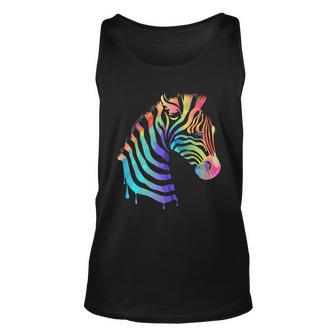 Zebra Neon Unisex Tank Top - Monsterry