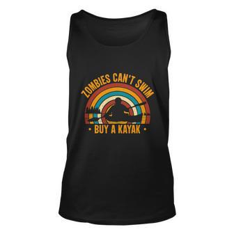 Zombies Cant Swim Buy Kayak Fishing Retro Unisex Tank Top - Monsterry AU