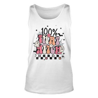 100 That Witch Spooky Season Pumpkin Season Boo Halloween Unisex Tank Top - Seseable