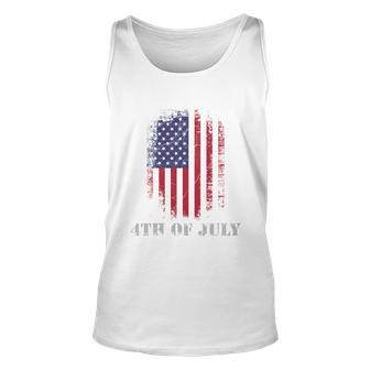 4Th Of July Usa Flag Vintage Distressed Independence Day Great Gift Unisex Tank Top - Monsterry UK