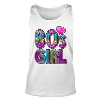80S Girl Birthday Party Costume Retro Vintage Gift Women V2 Unisex Tank Top - Seseable