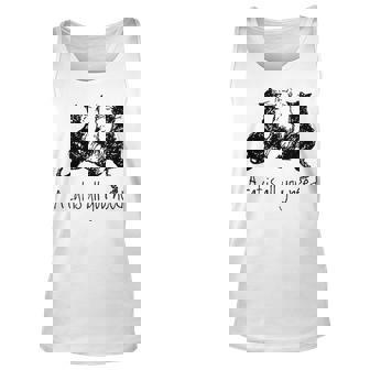 A Cat Is All You Need Black And White Cats Unisex Tank Top - Thegiftio