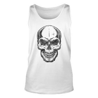Angry Skeleton Scull Scary Horror Halloween Party Costume Unisex Tank Top - Seseable
