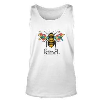 Autism Awareness Bee Kind Puzzle Pieces Tshirt Unisex Tank Top - Monsterry