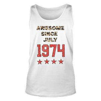 Awesome Since July 1974 Leopard 1974 July Birthday Unisex Tank Top - Seseable