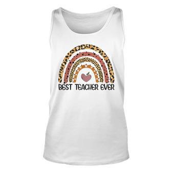 Best Teacher Ever Funny Leopard Boho Rainbow Teachers Day Men Women Tank Top Graphic Print Unisex - Thegiftio