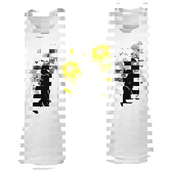 Cat Sunflower Christmas Tree Sun Flower Cat Lover Gift Unisex Tank Top - Thegiftio