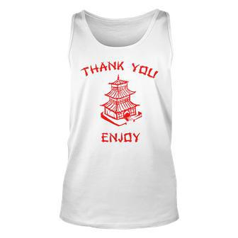Chinese Take Out Thank You And Enjoy Red White Men Women Tank Top Graphic Print Unisex - Thegiftio UK
