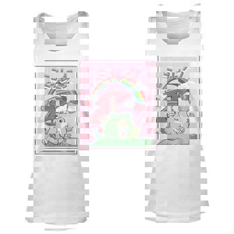 Cottagecore Aesthetic Kawaii Frog Drinking Japanese Milk Men Women Tank Top Graphic Print Unisex - Thegiftio