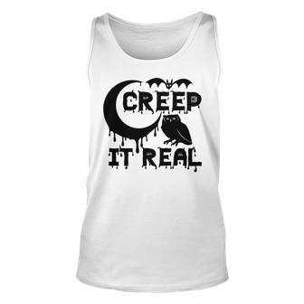 Creep It Real Moon Owl Halloween Night Unisex Tank Top - Seseable