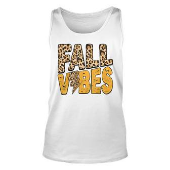 Distressed Fall Vibes Leopard Lightning Bolts In Fall Colors Unisex Tank Top - Thegiftio UK