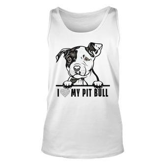 Dogs 365 Pit Bull Dog I Love My Pet Cute Pitbull Unisex Tank Top - Thegiftio UK