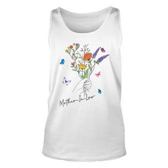 Funny Blessed Mother-In-Law Flowers Floral Mothers Day Graphic Design Printed Casual Daily Basic Unisex Tank Top - Thegiftio UK