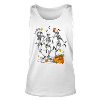 Funny Skeletons Dancing Halloween Dancing Unisex Tank Top - Seseable
