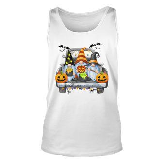 Funny Women Halloween Truck Gnomes Pumpkin Kids Thanksgiving V2 Unisex Tank Top - Seseable