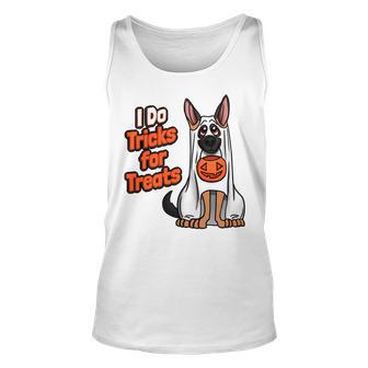 German Shepherd Halloween Costume I Do Tricks For Treats Men Women Tank Top Graphic Print Unisex - Thegiftio UK