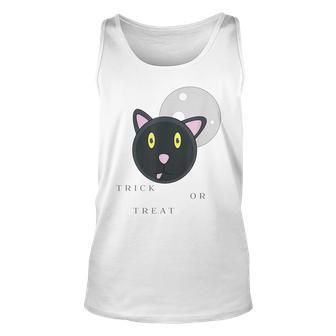 Graphic Black Cat Halloween T - Trick Or Treat Unisex Tank Top - Seseable