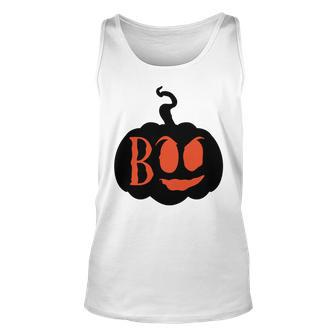 Halloween Boo - Pumpkin Orange And Black Design Men Women Tank Top Graphic Print Unisex - Seseable
