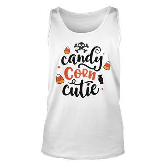 Halloween Candy Corn Cutie Black And Orange Design Men Women Tank Top Graphic Print Unisex - Seseable