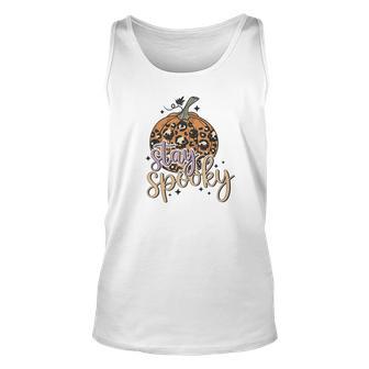 Halloween Creepy Pumpkin Stay Spooky Custom Men Women Tank Top Graphic Print Unisex - Seseable