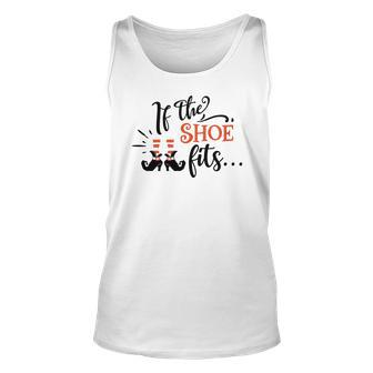 Halloween If The Shoe Fits With You Black And Orange Design Men Women Tank Top Graphic Print Unisex - Seseable