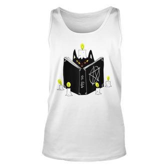 Halloween Witch Kitty Black Magic Cat Graphic Unisex Tank Top - Seseable