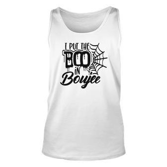Happy Halloween I Put The Boo In Boujee Unisex Tank Top - Seseable