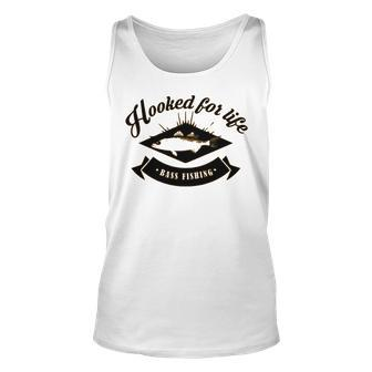 Hooked For Life Bass Fishing T- Graphic Design Printed Casual Daily Basic Unisex Tank Top - Thegiftio UK