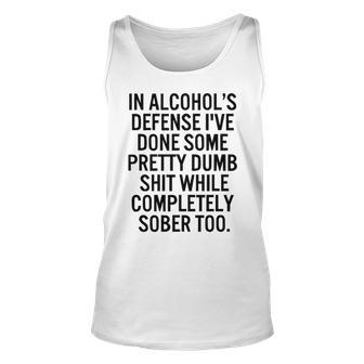 In Alcohols Defense Unisex Tank Top - Seseable