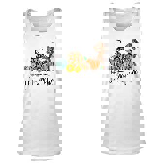 Its Fall Yall Yellow Dachshund Dog Leopard Pumpkin Falling V2 Unisex Tank Top - Seseable