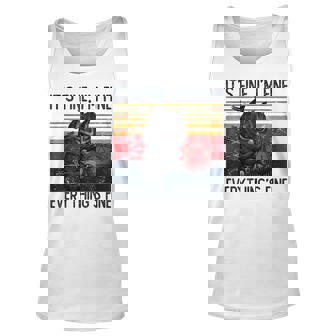 Its Fine Im Fine Everythings Fine Nerdy D20 Dungeon Cat Men Women Tank Top Graphic Print Unisex - Thegiftio