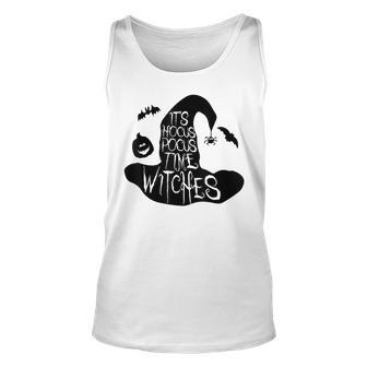 Its Hocus Pocus Time Witches Halloween Unisex Tank Top - Seseable