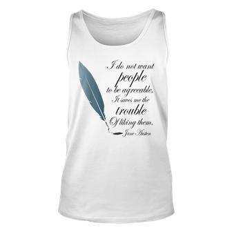 Jane Austen Funny Agreeable Quote Unisex Tank Top - Seseable