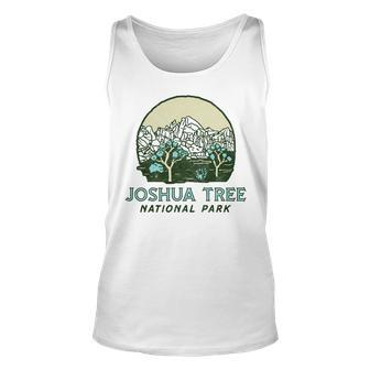 Joshua Tree National Park Vintage Mountains & Trees Sketch Unisex Tank Top | Seseable UK
