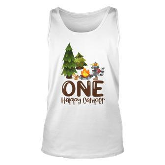 Kids One Happy A Camper Birthday Camping Lover 1St Birthday Unisex Tank Top - Seseable