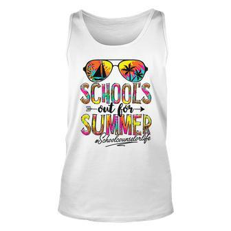 Last Day Of School Schools Out For Summer School Counselor Unisex Tank Top - Thegiftio UK