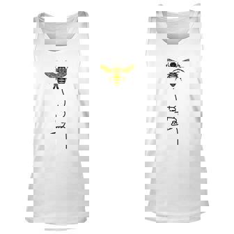 Let It Bee Hand Drawn Sweet Bees Beekeeper Line Art Girl Unisex Tank Top - Thegiftio
