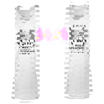 On Wednesday We Wear Pink Ghost Halloween Breast Cancer Men Women Tank Top Graphic Print Unisex - Thegiftio