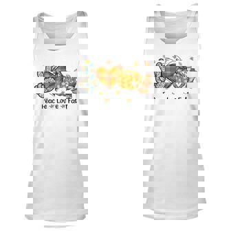Peace Love Fall Autumn Season Pumpkin Halloween Coffee Lover Unisex Tank Top - Thegiftio