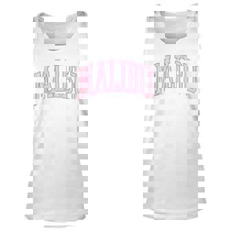 Preppy Varsity Pink Malibu California Men Women Tank Top Graphic Print Unisex - Thegiftio