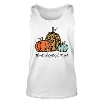 Pumpkin Leopard Thankful Grateful Blessed Women Fall Season  Unisex Tank Top