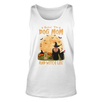 Rocking The Dog Mom And Witch Life Pug Halloween Sweatshirt Men Women Tank Top Graphic Print Unisex - Thegiftio UK