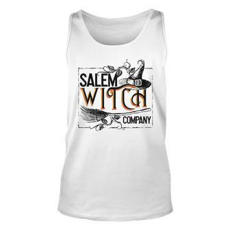 Salem Witch Hat Company Broom Candy Bag Pumpkin Halloween Men Women Tank Top Graphic Print Unisex - Thegiftio UK