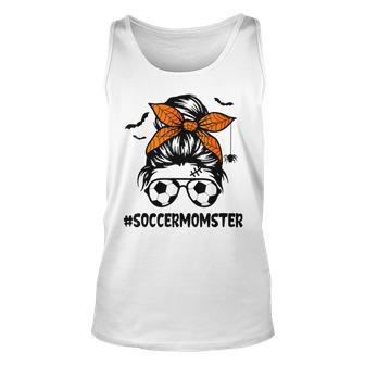 Soccer Momster For Women Halloween Mom Messy Bun Hair Unisex Tank Top - Seseable