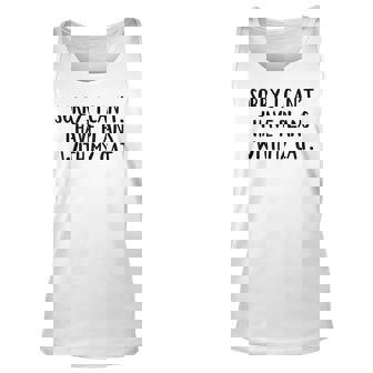 Sorry I Cant I Have Plans With My Cat V2 Men Women Tank Top Graphic Print Unisex - Thegiftio