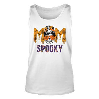 Spooky Mama Messy Skull Mom Witch Halloween Women Unisex Tank Top - Seseable