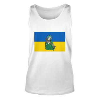 St Javelin Protector Of Ukraine Flag Design Tshirt Unisex Tank Top - Monsterry AU