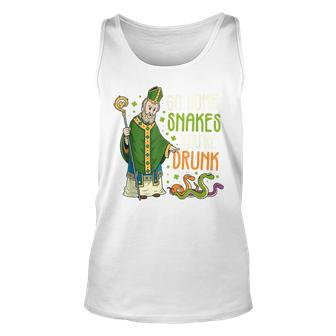 St Patrick Snakes Go Home Youre Drunk Funny Paddys Day Gift Men Women Tank Top Graphic Print Unisex - Thegiftio UK